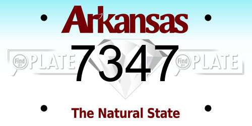 7347 Arkansas License Plate