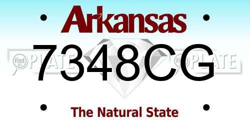 7348CG Arkansas License Plate