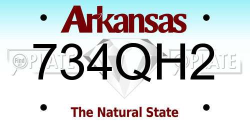 734QH2 Arkansas License Plate