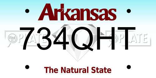 734QHT Arkansas License Plate