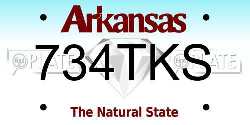 734TKS Arkansas License Plate