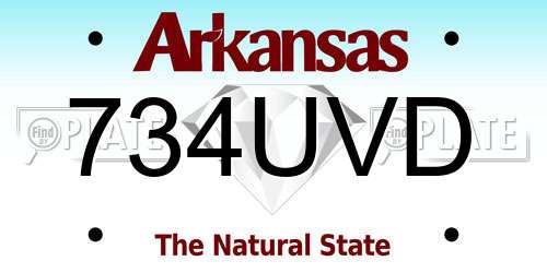 734UVD Arkansas License Plate