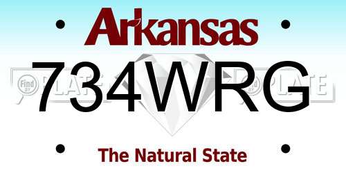 734WRG Arkansas License Plate