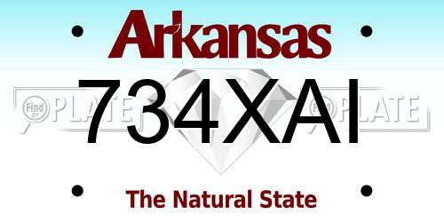 734XAI Arkansas License Plate