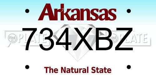 734XBZ Arkansas License Plate