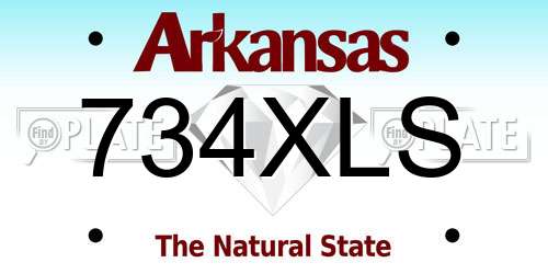 734XLS Arkansas License Plate