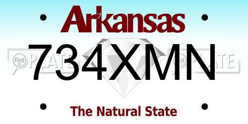 734XMN Arkansas License Plate