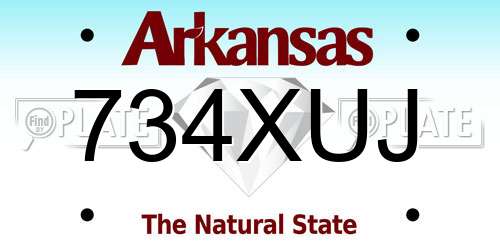 734XUJ Arkansas License Plate