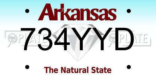 734YYD Arkansas License Plate