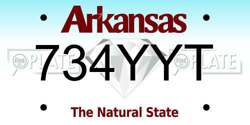 734YYT Arkansas License Plate