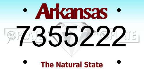 7355222 Arkansas License Plate