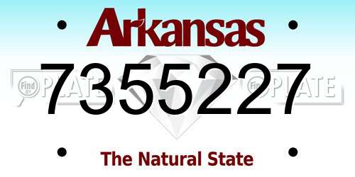 7355227 Arkansas License Plate
