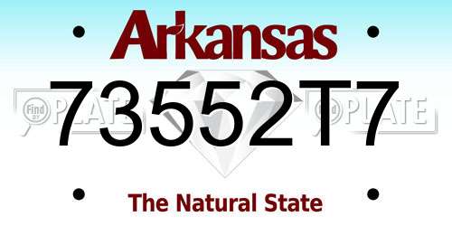 73552T7 Arkansas License Plate