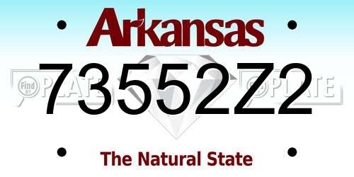 73552Z2 Arkansas License Plate