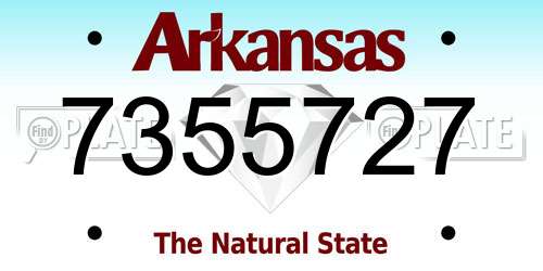 7355727 Arkansas License Plate