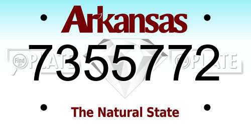 7355772 Arkansas License Plate