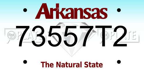 73557T2 Arkansas License Plate