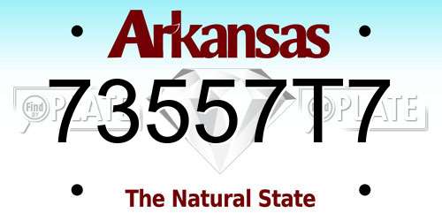 73557T7 Arkansas License Plate