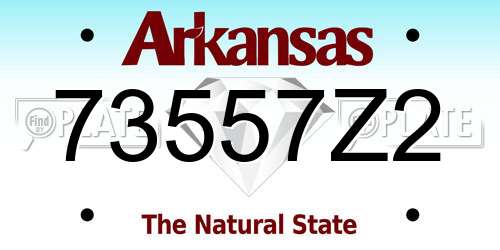 73557Z2 Arkansas License Plate