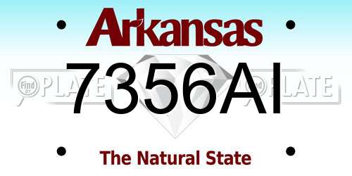 7356AI Arkansas License Plate