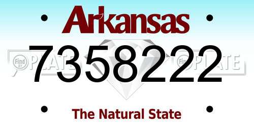 7358222 Arkansas License Plate