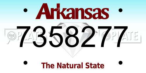 7358277 Arkansas License Plate