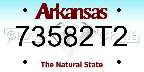 73582T2 Arkansas License Plate