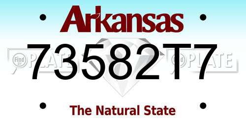 73582T7 Arkansas License Plate