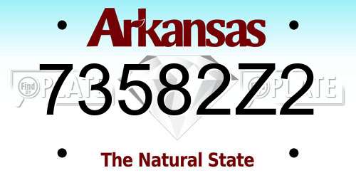 73582Z2 Arkansas License Plate