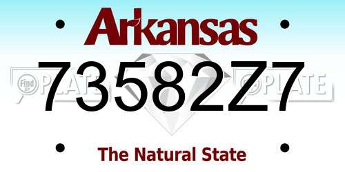 73582Z7 Arkansas License Plate