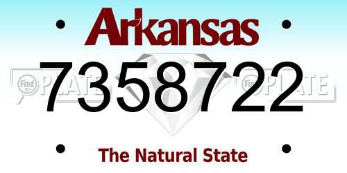 7358722 Arkansas License Plate