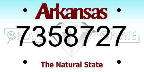 7358727 Arkansas License Plate