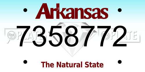 7358772 Arkansas License Plate
