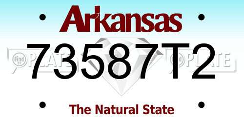 73587T2 Arkansas License Plate