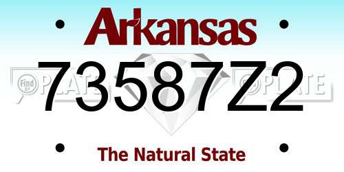 73587Z2 Arkansas License Plate
