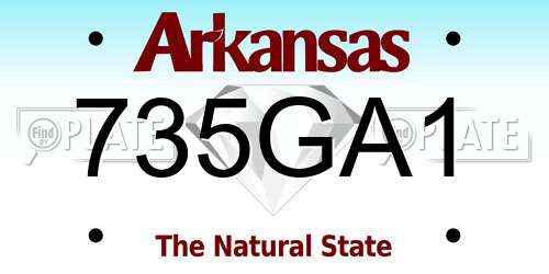 735GA1 Arkansas License Plate