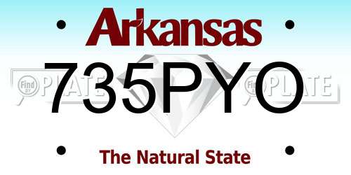 735PYO Arkansas License Plate