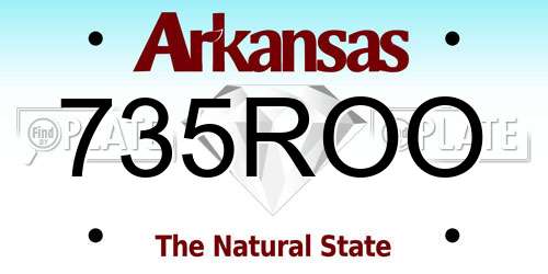 735ROO Arkansas License Plate