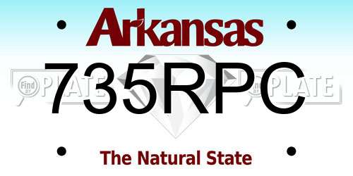 735RPC Arkansas License Plate