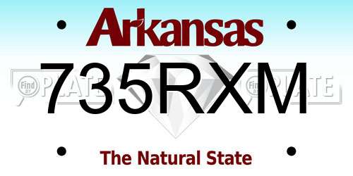 735RXM Arkansas License Plate