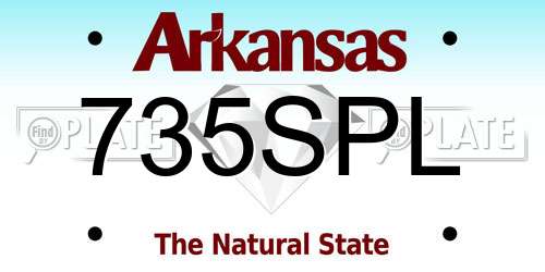 735SPL Arkansas License Plate