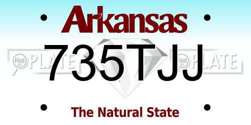 735TJJ Arkansas License Plate