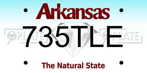 735TLE Arkansas License Plate