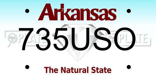 735USO Arkansas License Plate
