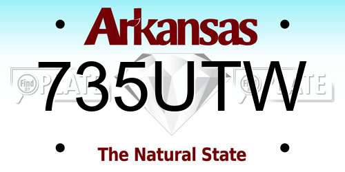 735UTW Arkansas License Plate