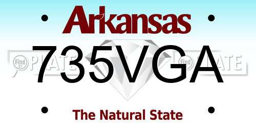 735VGA Arkansas License Plate