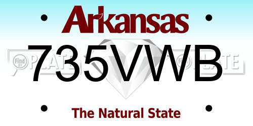 735VWB Arkansas License Plate