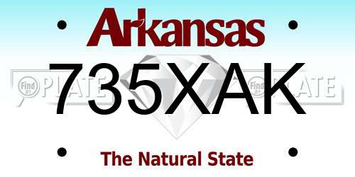 735XAK Arkansas License Plate