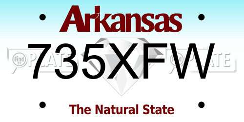 735XFW Arkansas License Plate