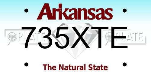 735XTE Arkansas License Plate